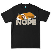 Black nope lazy corgi Premium Tee - linhVisuals
