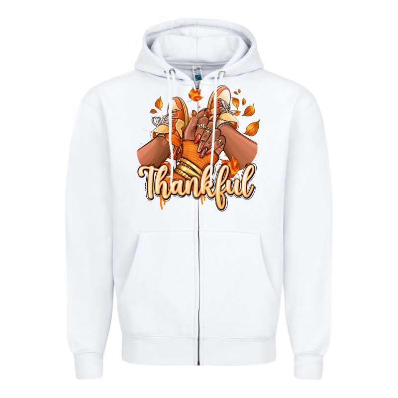 Thankful Black Girl Sneakers Zipper Hoodie by RanaPortraitStore | Teevron