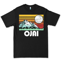 Black ojai california mountains & sun retro 80s graphic Premium Tee - linhVisuals