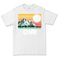 White ojai california mountains & sun retro 80s graphic Premium Tee - linhVisuals