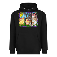 Black easter farm chicks and bunny Heavyweight Hoodie - RanaPortraitStore