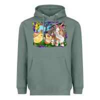 Sage easter farm chicks and bunny Heavyweight Hoodie - RanaPortraitStore