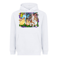 White easter farm chicks and bunny Heavyweight Hoodie - RanaPortraitStore