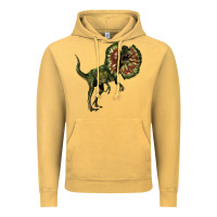 Vintage Mustard Dilophosaurus Vintage Hoodie - LillyAllenDesigns