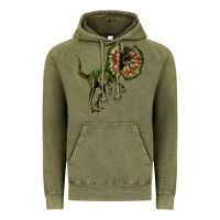 Vintage Olive Dilophosaurus Vintage Hoodie - LillyAllenDesigns