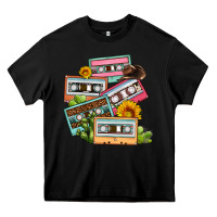 Black 90s country caassette tapes Heavy Core Tee - OliviaCreatesArt