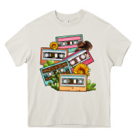 Cream 90s country caassette tapes Heavy Core Tee - OliviaCreatesArt