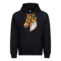 Black floral horse Urban Hoodie - Jasminsmagicworld
