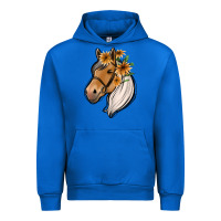 Cobalt floral horse Urban Hoodie - Jasminsmagicworld