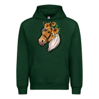 Forest Green floral horse Urban Hoodie - Jasminsmagicworld