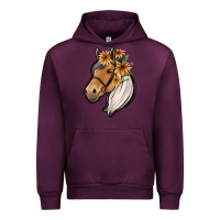 Mauve Wine floral horse Urban Hoodie - Jasminsmagicworld