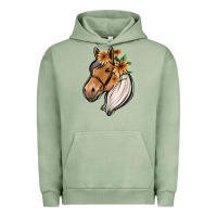 Pigment Oil Green floral horse Urban Hoodie - Jasminsmagicworld