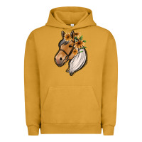 Pigment Peanut Butter floral horse Urban Hoodie - Jasminsmagicworld
