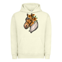 Pigment Pistachio floral horse Urban Hoodie - Jasminsmagicworld