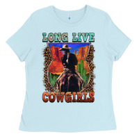 Baby Blue long live cowgirls Ladies Tee - FaDigitalArtStudio