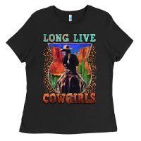 Black long live cowgirls Ladies Tee - FaDigitalArtStudio