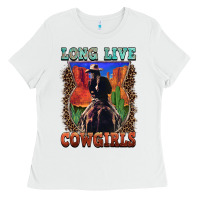 White long live cowgirls Ladies Tee - FaDigitalArtStudio