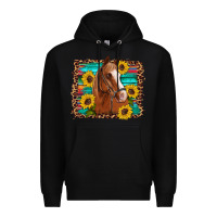 Horse Sunflowers Turquoise Wooden Serape Leopard Premium Hoodie | Teevron