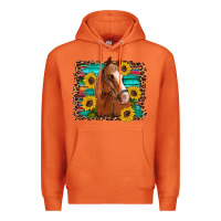 Carrot horse sunflowers turquoise wooden serape leopard Premium Hoodie - Artiststas