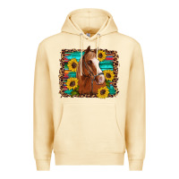 Pina Colada horse sunflowers turquoise wooden serape leopard Premium Hoodie - Artiststas
