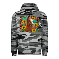 Slate Camo horse sunflowers turquoise wooden serape leopard Premium Hoodie - Artiststas