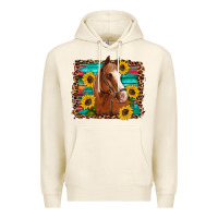Tofu horse sunflowers turquoise wooden serape leopard Premium Hoodie - Artiststas