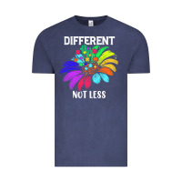 Vintage Denim Different Not Less Daisy Autism Puzzle Vintage Tee - CowhideDigitalArt