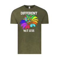 Vintage Olive Different Not Less Daisy Autism Puzzle Vintage Tee - CowhideDigitalArt