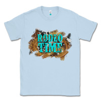 Dusty Blue rodeo time  with leopard and cowhide Classic Tee - Artiststas