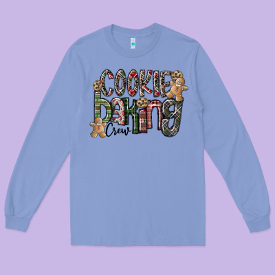 Cookie Baking Crew Long Sleeve Tee Designed By Cowhidedigitalart