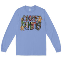 Colony Blue Cookie Baking Crew Long Sleeve Tee - CowhideDigitalArt