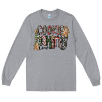 Heather Grey Cookie Baking Crew Long Sleeve Tee - CowhideDigitalArt