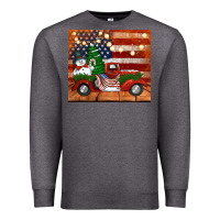 Charcoal Heather christmas truck with american flag Premium Sweatshirt - Jasminsmagicworld