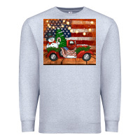 Heather Grey christmas truck with american flag Premium Sweatshirt - Jasminsmagicworld