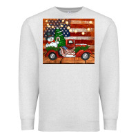 Oatmeal Heather christmas truck with american flag Premium Sweatshirt - Jasminsmagicworld