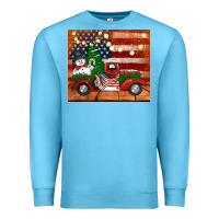 Ocean Blue christmas truck with american flag Premium Sweatshirt - Jasminsmagicworld