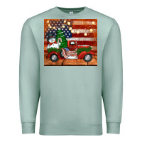 Seafoam christmas truck with american flag Premium Sweatshirt - Jasminsmagicworld