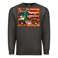 Smoke christmas truck with american flag Premium Sweatshirt - Jasminsmagicworld