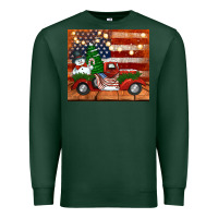 Sports Green christmas truck with american flag Premium Sweatshirt - Jasminsmagicworld