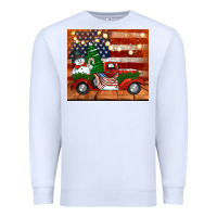 White christmas truck with american flag Premium Sweatshirt - Jasminsmagicworld