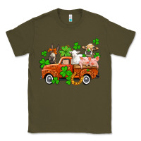 Army Green St. Patrick's farm animals and truck Classic Tee - OliviaCreatesArt