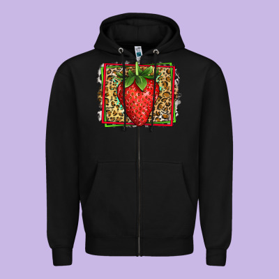 Strawberry Summer Zipper Hoodie Designed By Jasminsmagicworld