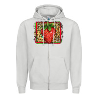 Dove Grey strawberry summer Zipper Hoodie - Jasminsmagicworld