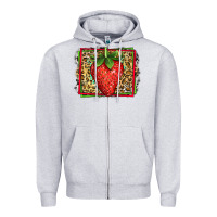 Heather Grey strawberry summer Zipper Hoodie - Jasminsmagicworld