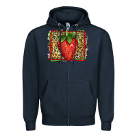 Navy strawberry summer Zipper Hoodie - Jasminsmagicworld