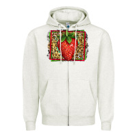Oatmeal Heather strawberry summer Zipper Hoodie - Jasminsmagicworld