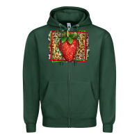 Sports Green strawberry summer Zipper Hoodie - Jasminsmagicworld