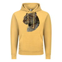 Vintage Mustard Jaguarundi Head Vintage Hoodie - LillyAllenDesigns