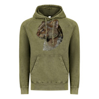 Vintage Olive Jaguarundi Head Vintage Hoodie - LillyAllenDesigns