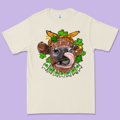 St. Patrick's Day Cow Premium Tee Designed By Fadigitalartstudio